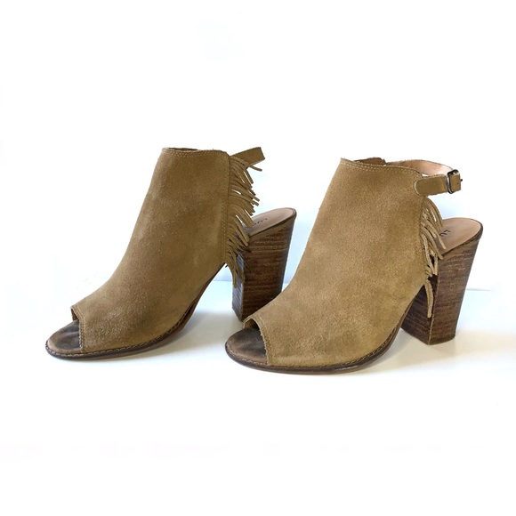 Vintage Lucky Brand Lantau Suede Fringe Heel Bootie - Picture 3 of 7
